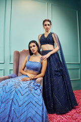 Navy Crystal lehenga - Sammohi By Moksha & Hiral