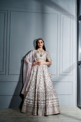 Ivory & Blush pink floral lehenga set