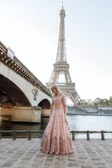 Blush Pink Crystals Lehenga Set