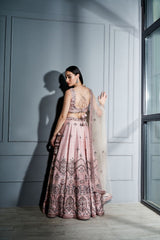 Blush pink crystals lehenga set
