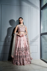 Blush pink crystals lehenga set