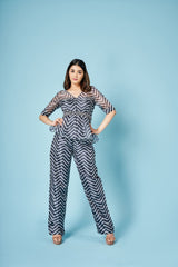 Ash grey chevron peplum set