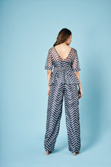 Ash grey chevron peplum set