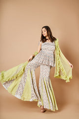 Sage green peplum set