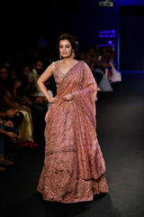 Ash rose 3D embroidered Lehenga set