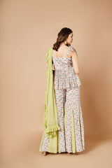 Sage green peplum set