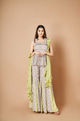 Sage green peplum set