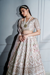 Ivory & Blush pink floral lehenga set
