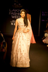 Blush pink french knot embroidered lehenga set