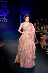 Ash rose 3D embroidered Lehenga set