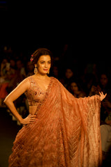 Ash rose 3D embroidered Lehenga set