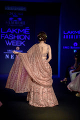 Ash rose 3D embroidered Lehenga set