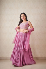 Lavender tiered skirt set