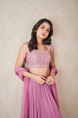 Lavender tiered skirt set