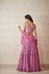 Lavender tiered skirt set