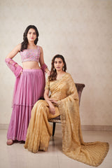 Lavender tiered skirt set