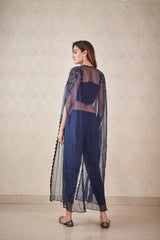 Navy Blue Dhoti set