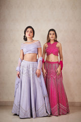 Light Lavender Geometric lehenga