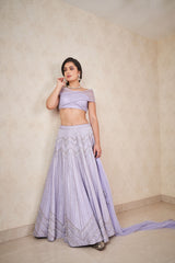 Light Lavender Geometric lehenga