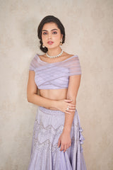 Light Lavender Geometric lehenga