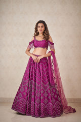 Plum Crystal Lehenga
