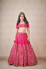 Hot Pink Zardosi Lehenga