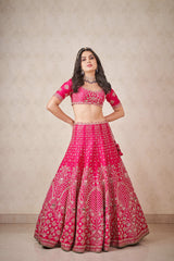 Hot Pink Zardosi Lehenga