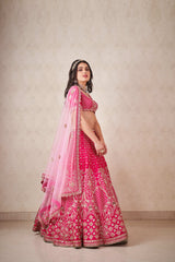 Hot Pink Zardosi Lehenga