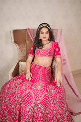 Hot Pink Zardosi Lehenga