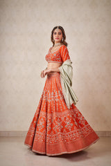 Rust Zardosi Lehenga
