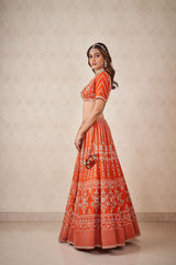 Rust Zardosi Lehenga
