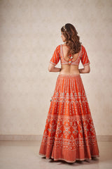 Rust Zardosi Lehenga