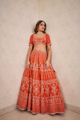 Rust Zardosi Lehenga