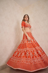 Rust Zardosi Lehenga