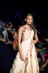 Blush pink gown with detachable dupatta